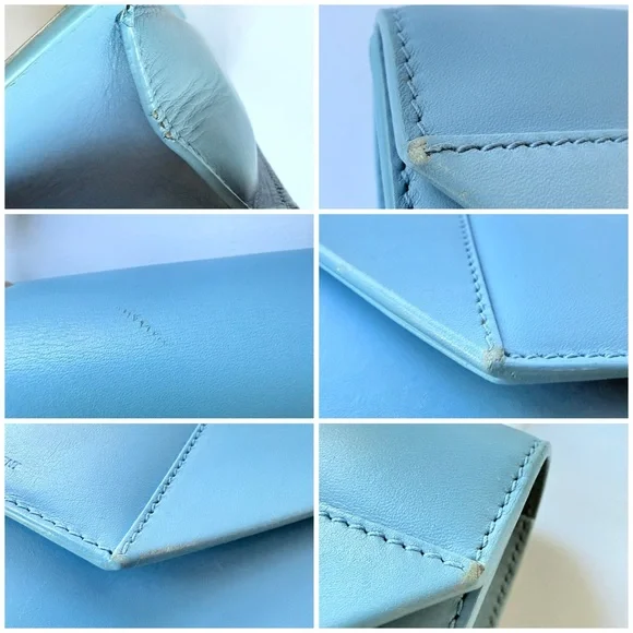 Saint Laurent Betty Light / Sky Blue Crossbody Shoulder Bag w/ Gold Chain Strap - Picture 15 of 16